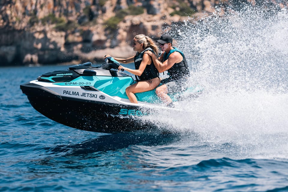Calanova: Doble Jet Ski excursion with guide - What you get in 60 minutes on a double jet ski