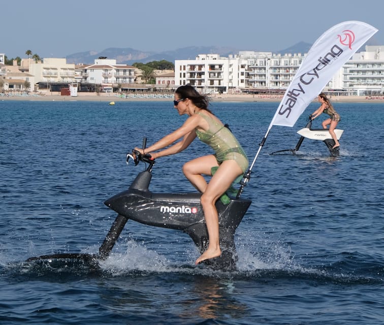 Can Picafort: experience with the aquatic ebike Manta5 SaltyCycling - The guided safety briefing: learning the controlled exit