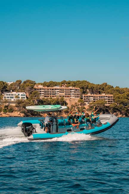 From Palma: 2-Hour Speedboat Tour with Drinks and Snorkeling - Estacio Marítima 2 meeting point and the Palma Cathedral photo moment