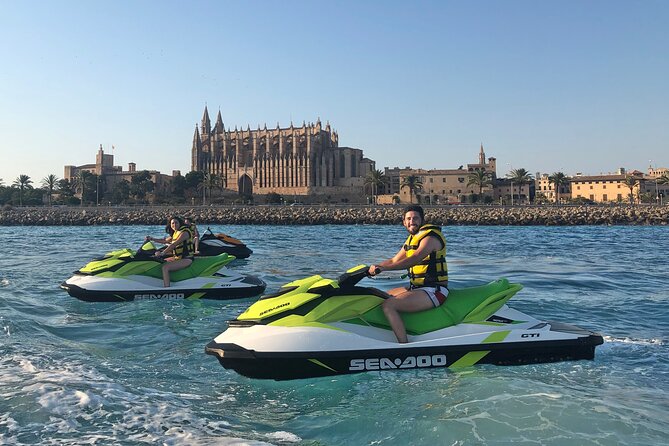 Jetski Tour to the Emblematic Palma Cathedral - High speed meets real comfort: water, showers, and switching drivers