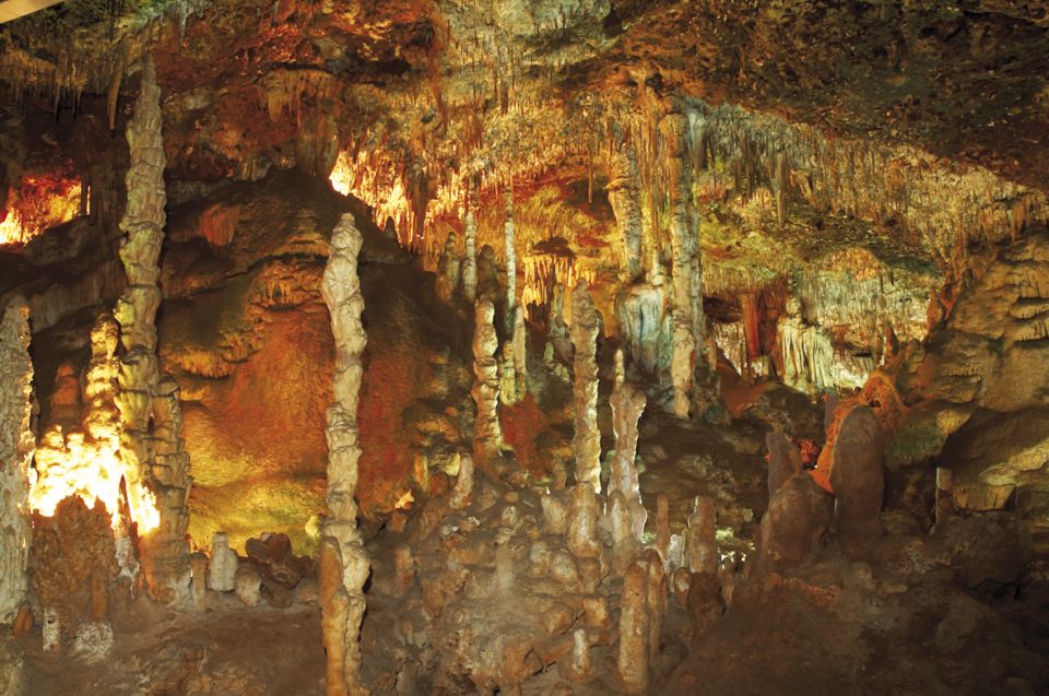 Mallorca: Caves of Hams, Blue Cave and audiovisual - Inside Caves of Hams: Stalactites, Stalagmites, and the Name Story