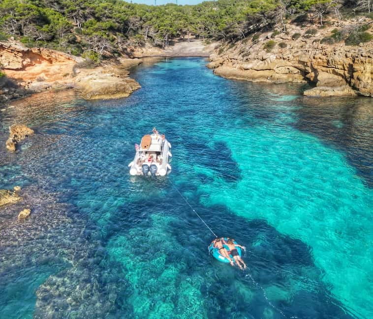 Mallorca: Private Watersports Boat. LUNCH Drinks SUP, Tubing - The Boat and Crew Setup: Capelli Power + Real Amenities