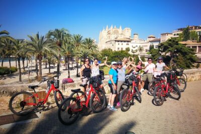 Palma de Mallorca Bike Tour - Pedaling along the harbor toward Basilica de St. Francesc